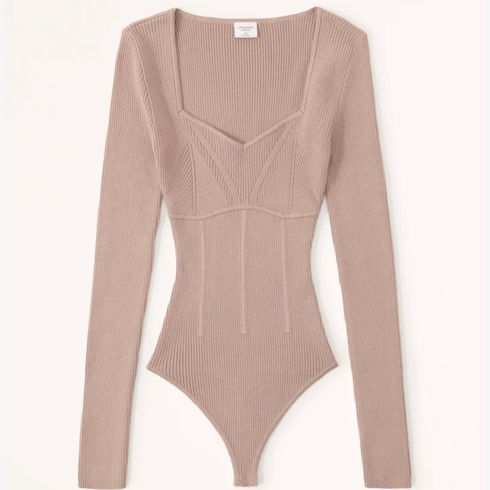 NWT Abercrombie & Fitch Corset Sweetheart Sweater Bodysuit. Size XXS